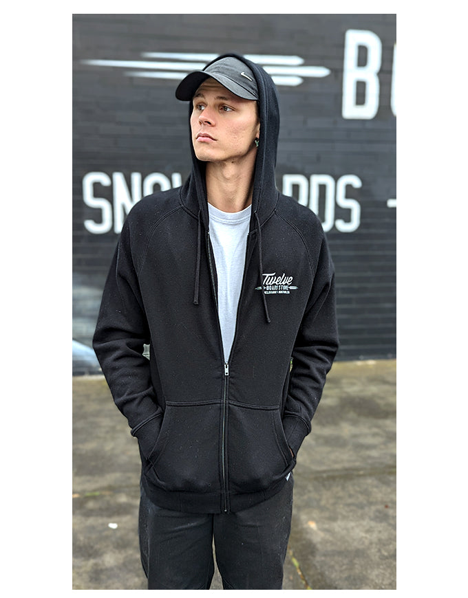 Twelve Melb Official Zip Hood | Black